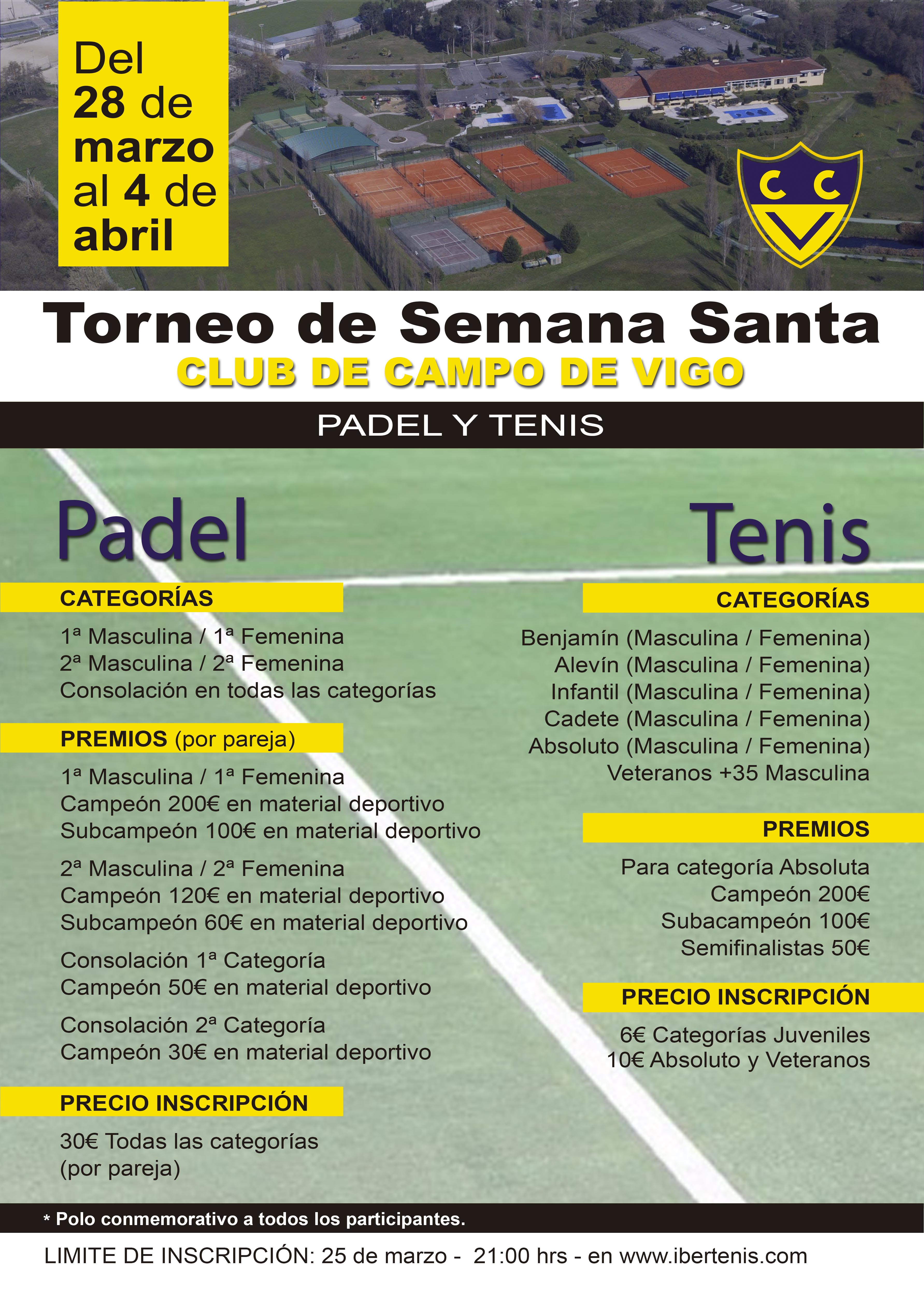 Cartel del TORNEO SEMANA SANTA CLUB DE CAMPO DE VIGO